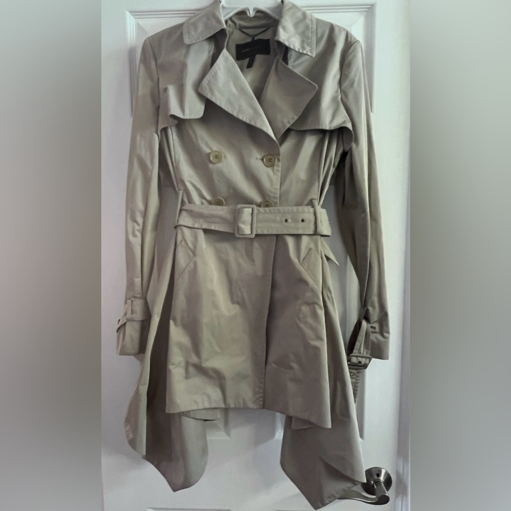 $400 BCBGMaxAzria Ruffle-Back Asymmetrical Ophelia Trench Jacket Coat - S - Picture 5 of 9
